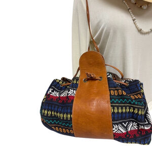 Guatemala Handcrafted Drawstring Bucket Bag Multi-color One Size